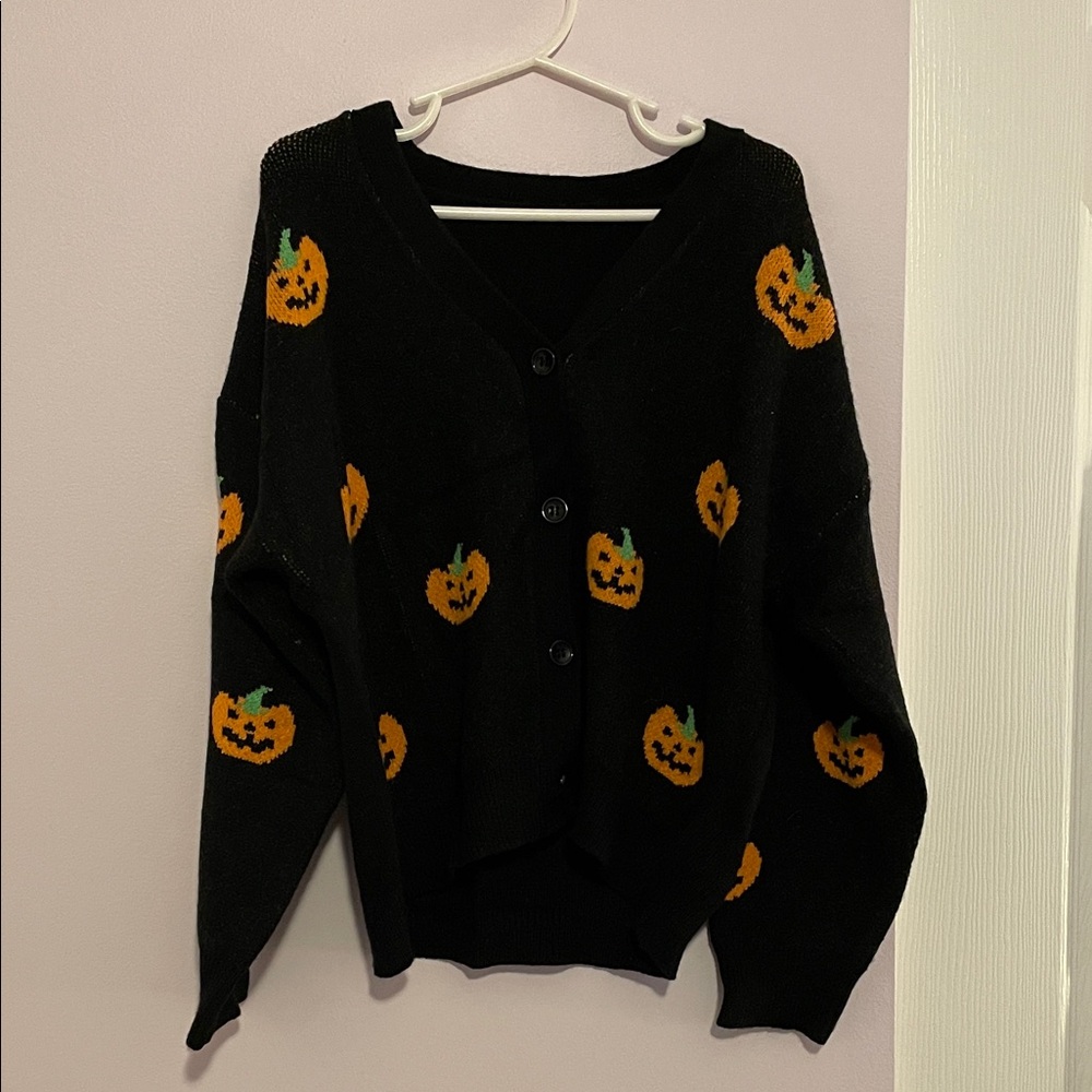 Black Pumpkin cardigan Sweater